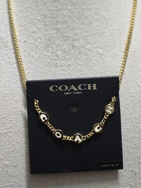 Coach Gold-Tone Letter Necklace